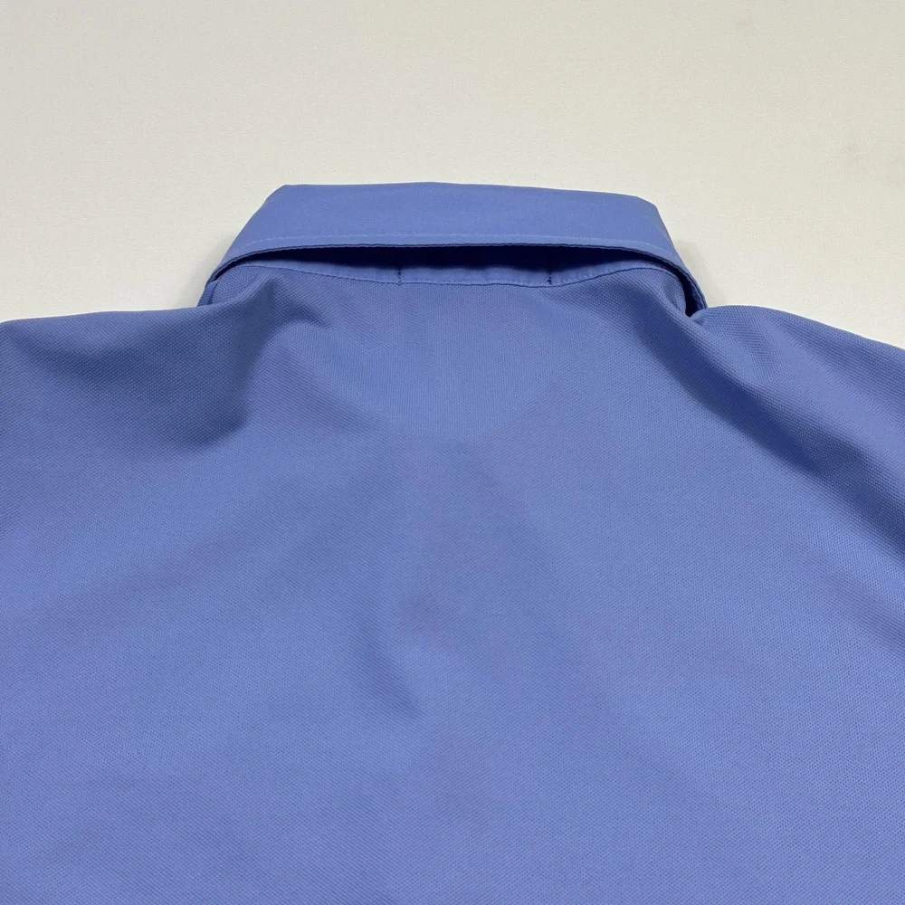 RLX Ralph Lauren Polo Shirt Mens Medium Blue Golf 2012 PGA Quail Hollow Pocket